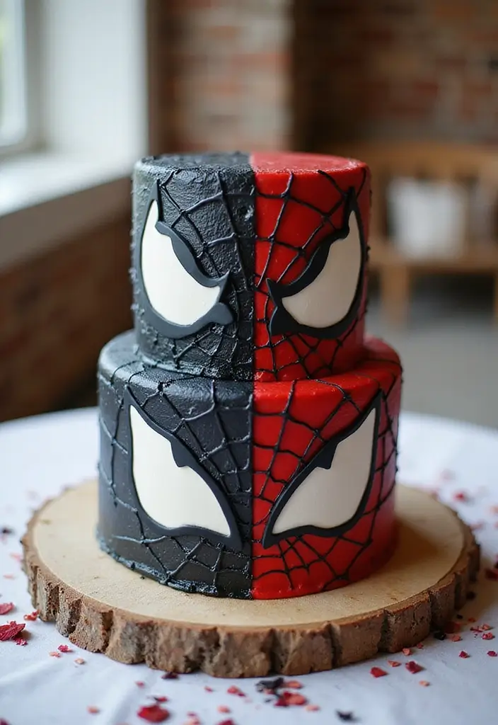 30 Venom Cake Ideas for Marvel Fans and Comic Lovers - 5. Venom and Black Widow Cake