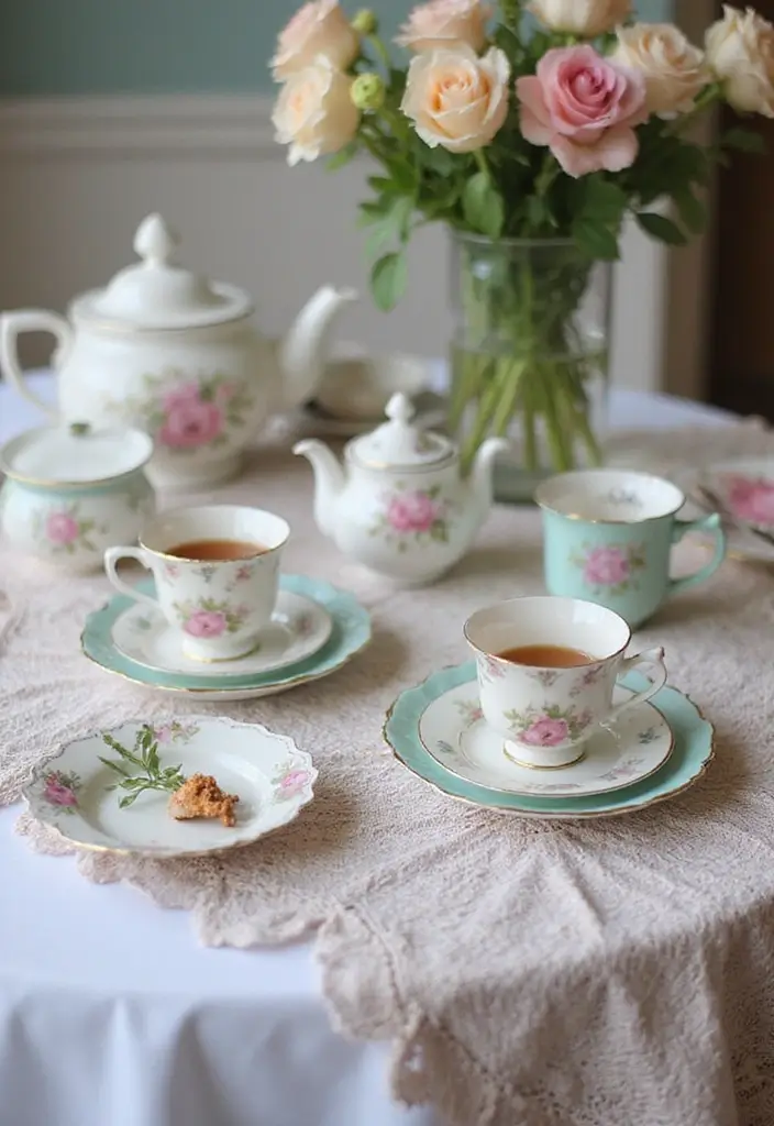 30 Vintage Bridal Shower Ideas with Classic Romantic Touches 1 30 Vintage Bridal Shower Ideas with Classic Romantic Touches - 1. Vintage Tea Party Theme