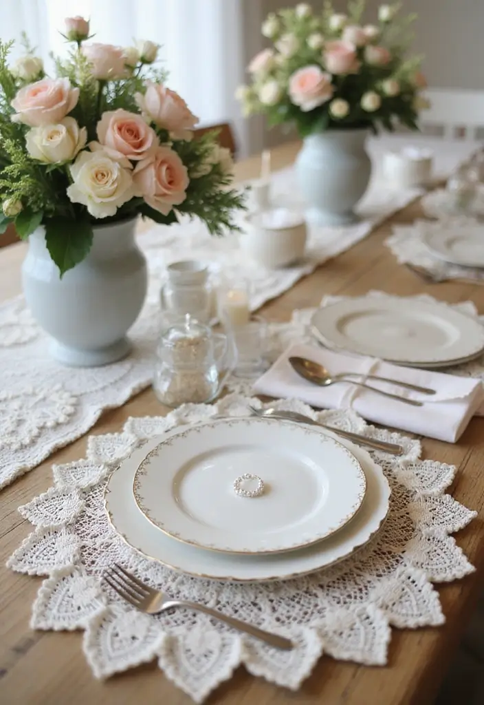 30 Vintage Bridal Shower Ideas with Classic Romantic Touches 67 30 Vintage Bridal Shower Ideas with Classic Romantic Touches - 11. Vintage Lace and Pearls