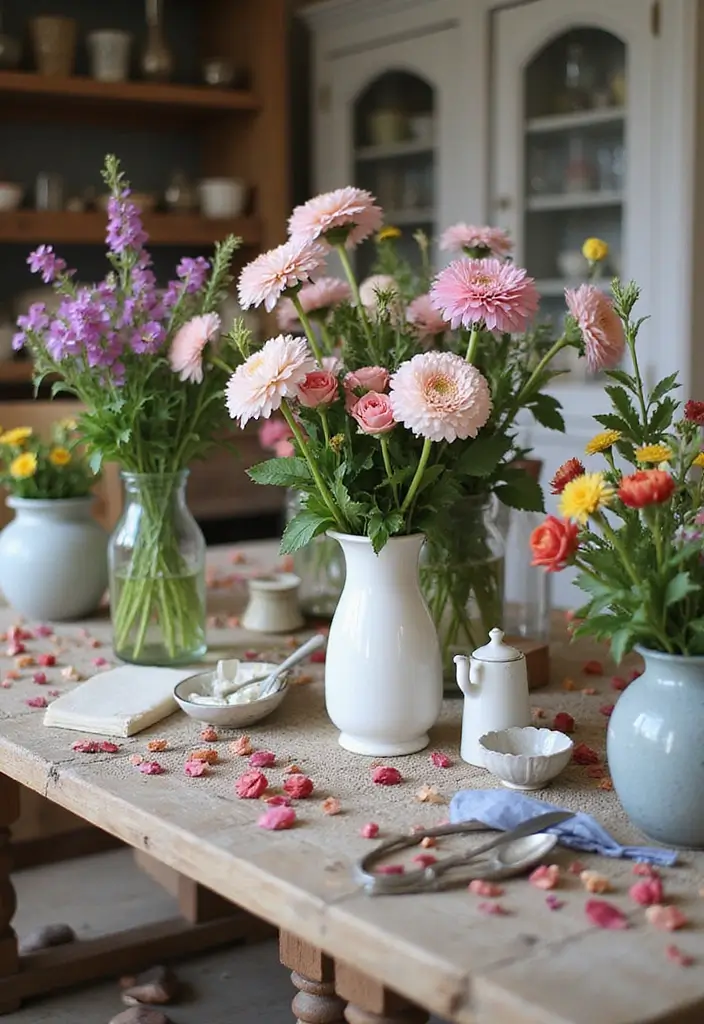 30 Vintage Bridal Shower Ideas with Classic Romantic Touches 39 30 Vintage Bridal Shower Ideas with Classic Romantic Touches - 7. Vintage Floral Arrangement Workshop