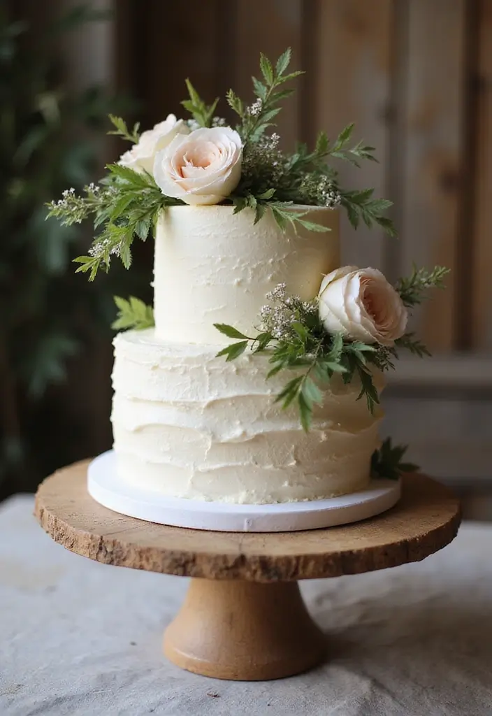 30 Wedding Reception Cake Ideas That Steal the Spotlight - 1. Rustic Buttercream Delight