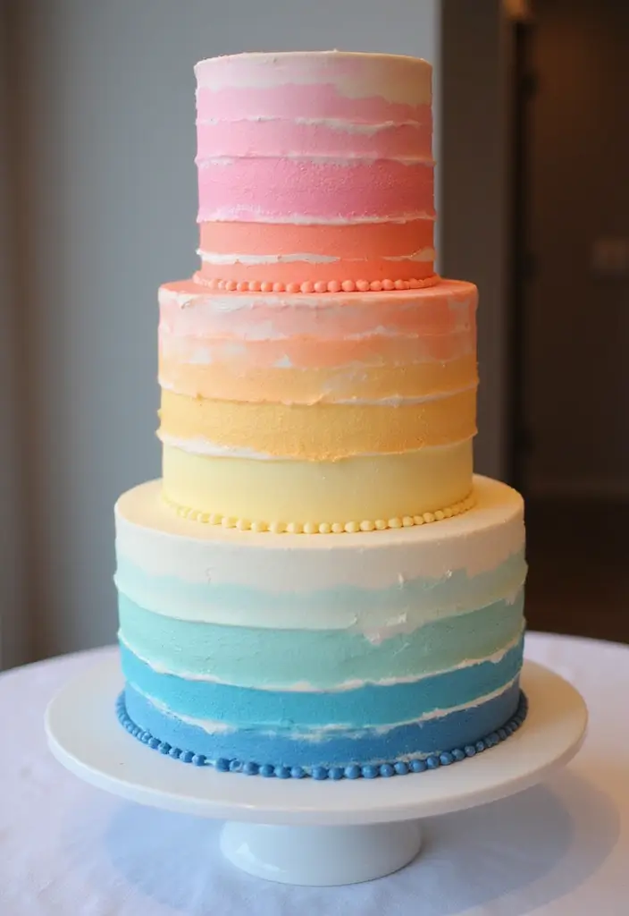 30 Wedding Reception Cake Ideas That Steal the Spotlight - 11. Ombre Cake
