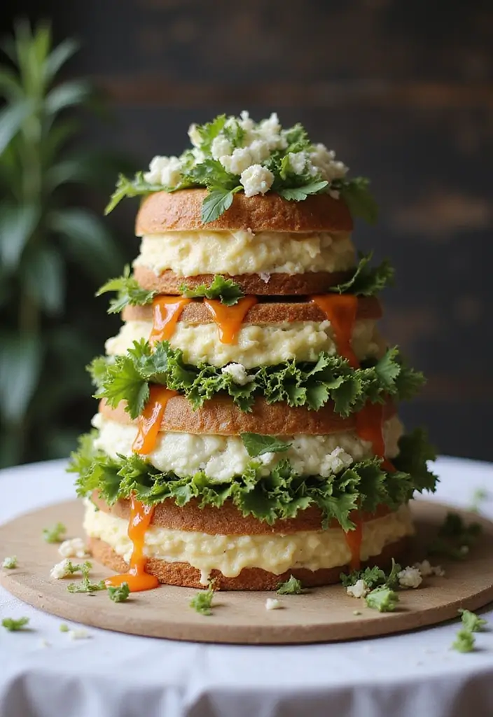 30 Wedding Reception Cake Ideas That Steal the Spotlight - 18. Savory Cake