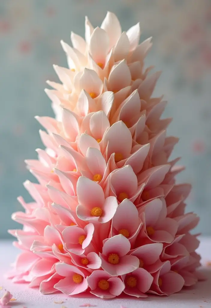 30 Wedding Reception Cake Ideas That Steal the Spotlight - 20. Petal Cake