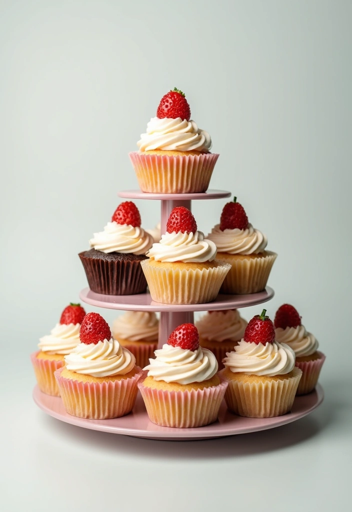 30 Wedding Reception Cake Ideas That Steal the Spotlight - 23. Cupcake Tower