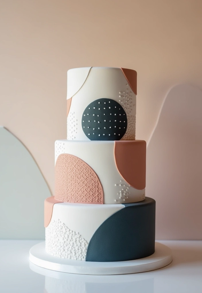 30 Wedding Reception Cake Ideas That Steal the Spotlight - 6. Geometric Pattern Cake