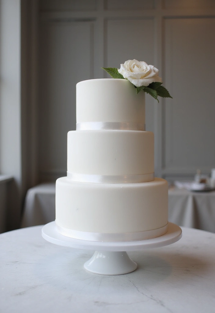 30 Wedding Reception Cake Ideas That Steal the Spotlight - 9. Minimalist Monochrome Cake