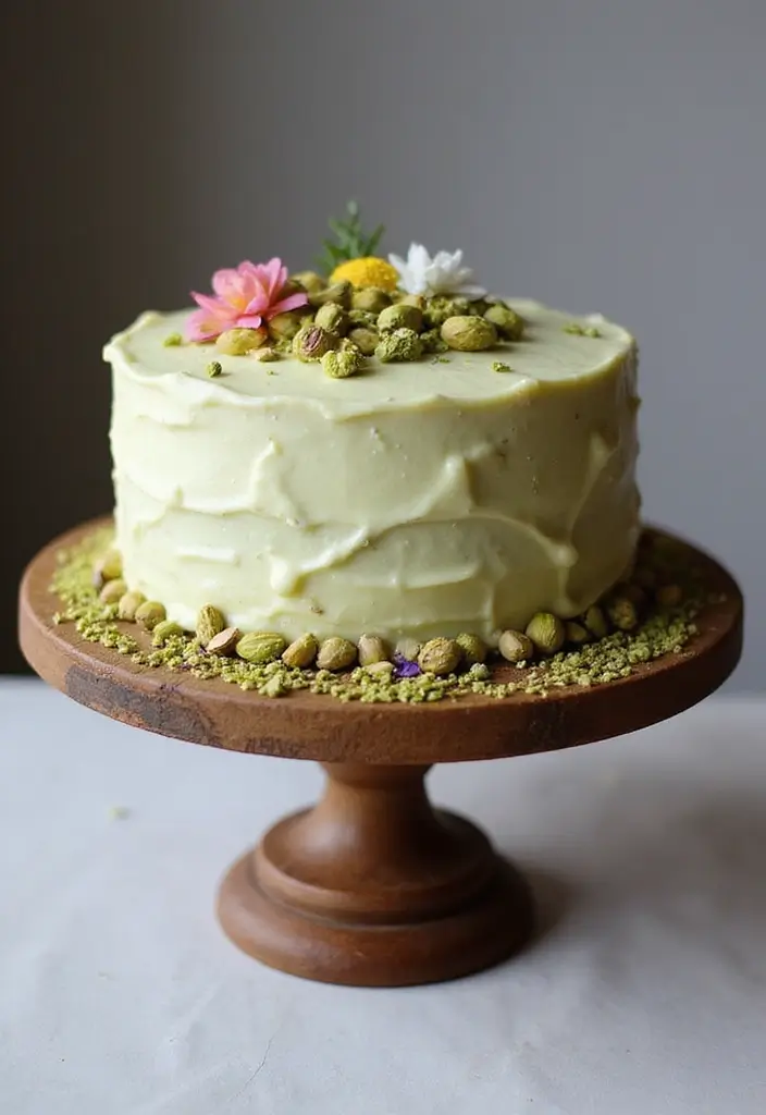 30 Wedding Sheet Cake Ideas That Are Simple Yet Beautiful - 14. Pistachio Sheet Cake with Cream Cheese Glaze