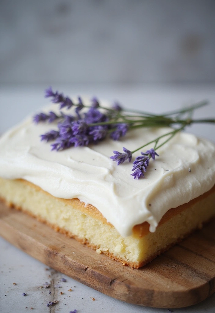 30 Wedding Sheet Cake Ideas That Are Simple Yet Beautiful - 15. Honey Lavender Sheet Cake