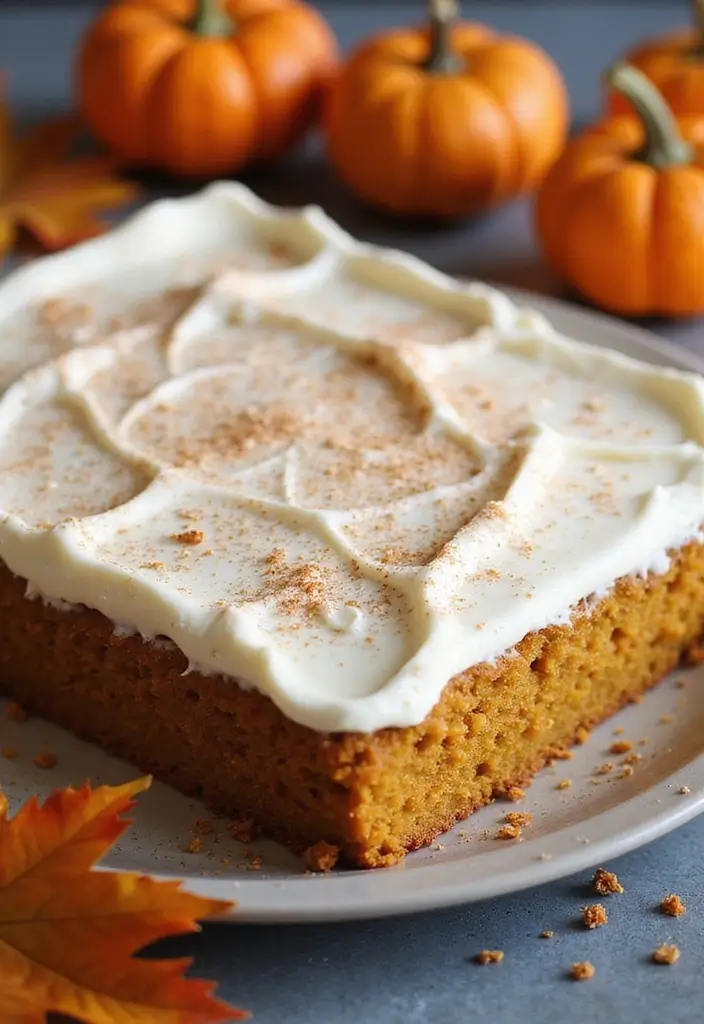 30 Wedding Sheet Cake Ideas That Are Simple Yet Beautiful - 16. Pumpkin Sheet Cake with Cream Cheese Frosting