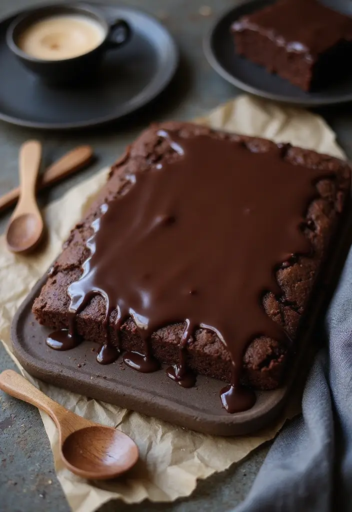 30 Wedding Sheet Cake Ideas That Are Simple Yet Beautiful - 2. Chocolate Sheet Cake with Rustic Ganache