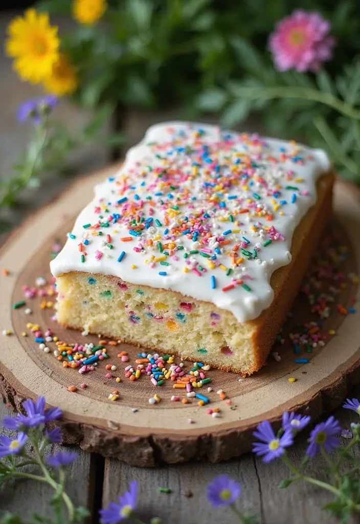 30 Wedding Sheet Cake Ideas That Are Simple Yet Beautiful - 9. Funfetti Sheet Cake with Buttercream Frosting