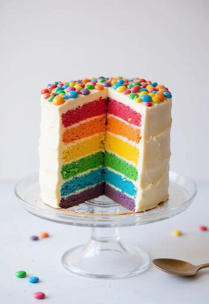 30 Welcome Home Cake Ideas to Celebrate Warm Reunions - 12. Welcome Home Rainbow Cake