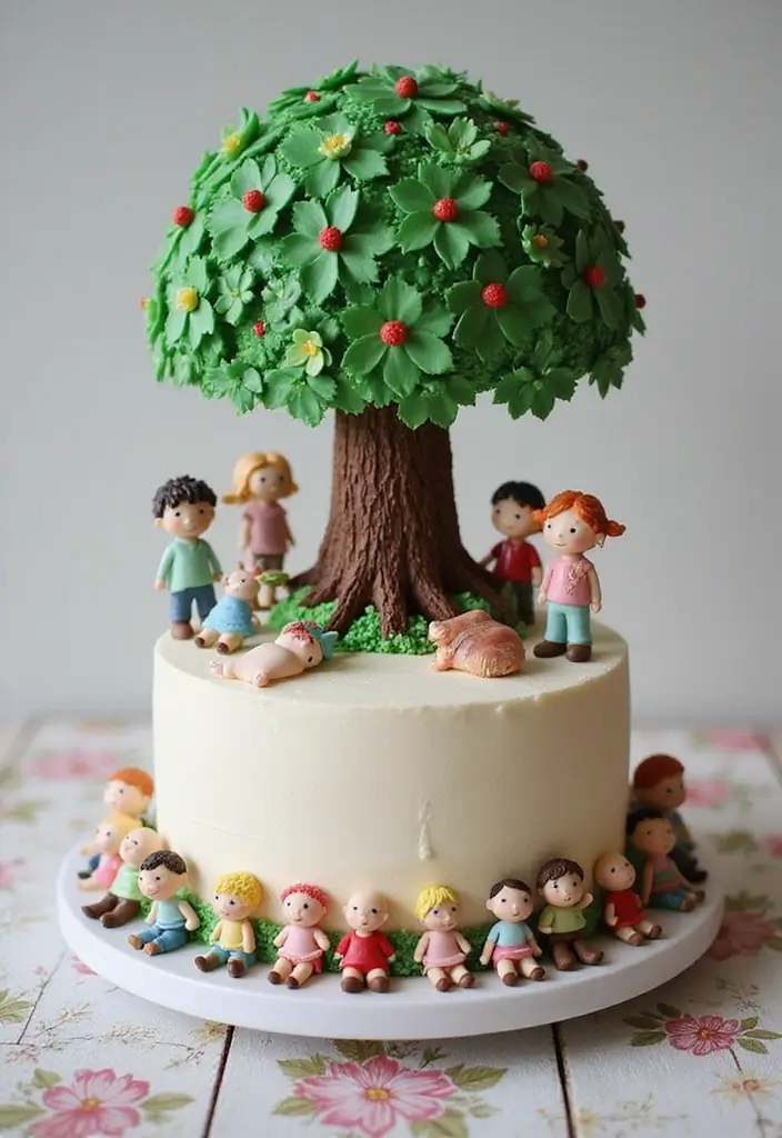 30 Welcome Home Cake Ideas to Celebrate Warm Reunions - 15. Family Tree Cake