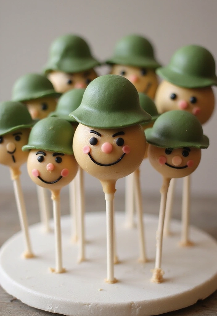 30 Welcome Home Cake Ideas to Celebrate Warm Reunions - 19. Military Hero Cake Pops