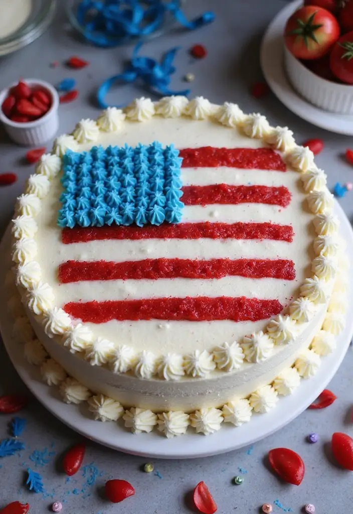 30 Welcome Home Cake Ideas to Celebrate Warm Reunions - 23. Star-Spangled Banner Cake