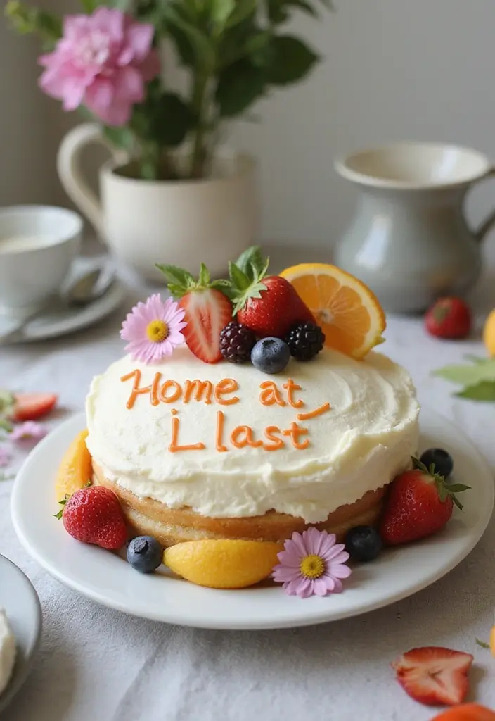 30 Welcome Home Cake Ideas to Celebrate Warm Reunions - 5. Sweet 'Home at Last' Cake