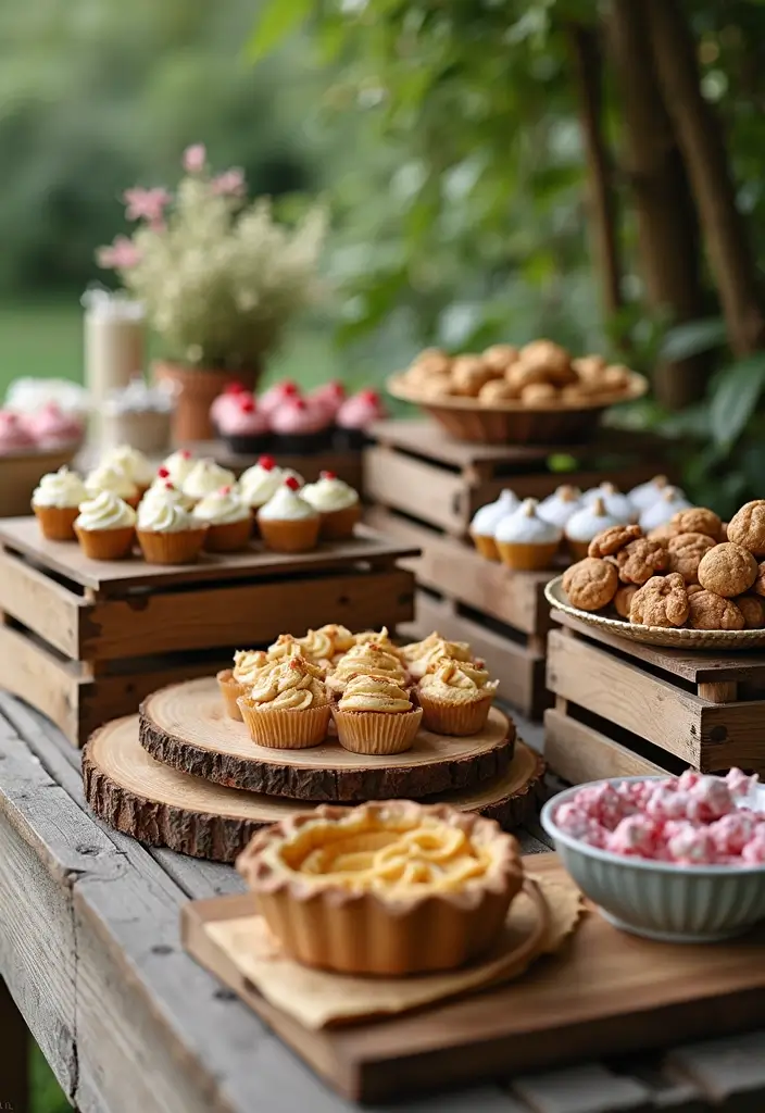 30 Western Bridal Shower Ideas for a Rustic Country Celebration 58 30 Western Bridal Shower Ideas for a Rustic Country Celebration - 10. Rustic Dessert Table