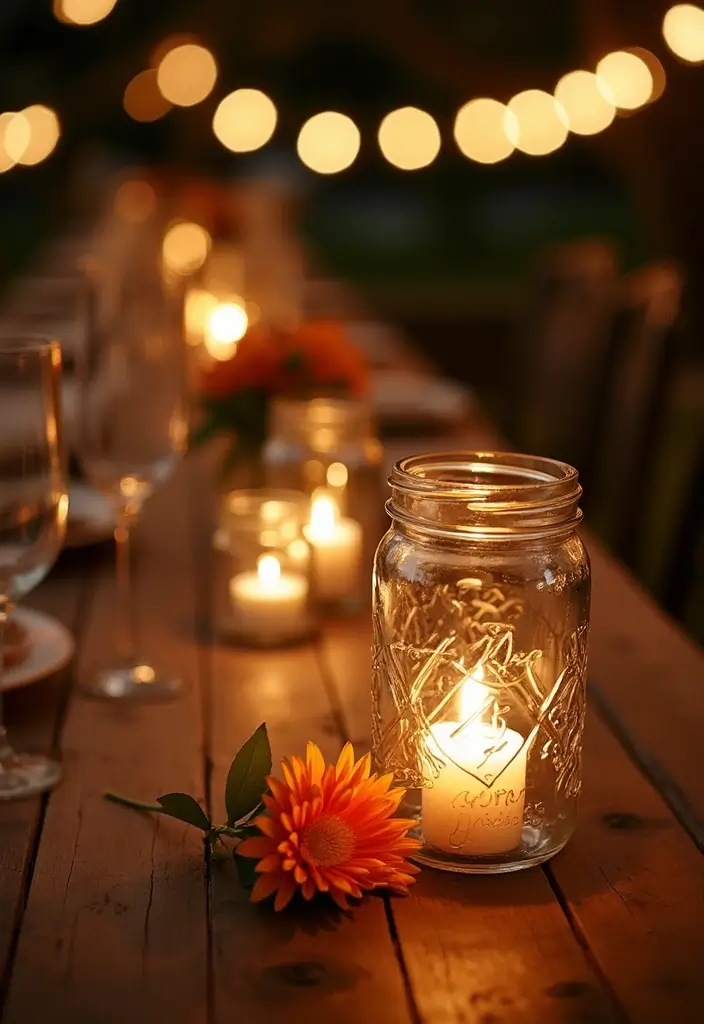 30 Western Bridal Shower Ideas for a Rustic Country Celebration 138 30 Western Bridal Shower Ideas for a Rustic Country Celebration - 22. Rustic Candle Lighting