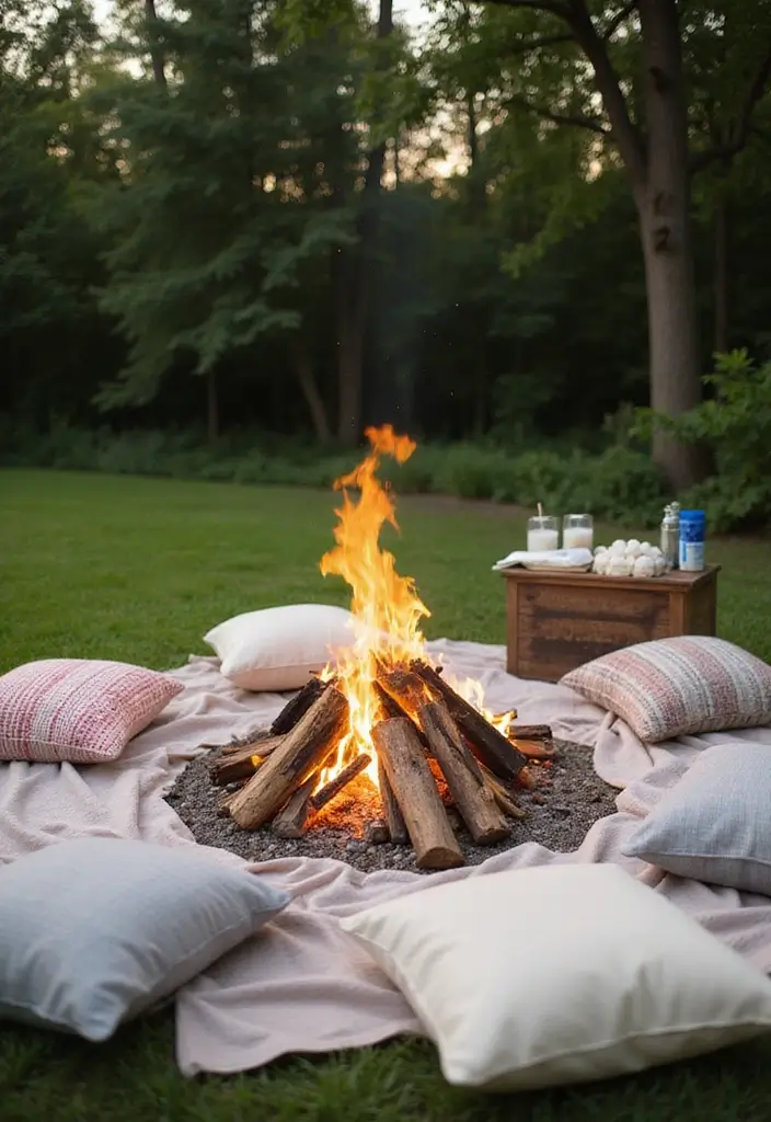 30 Wildflower Bridal Shower Ideas for a Natural Garden Feel - 15. Wildflower Bonfire