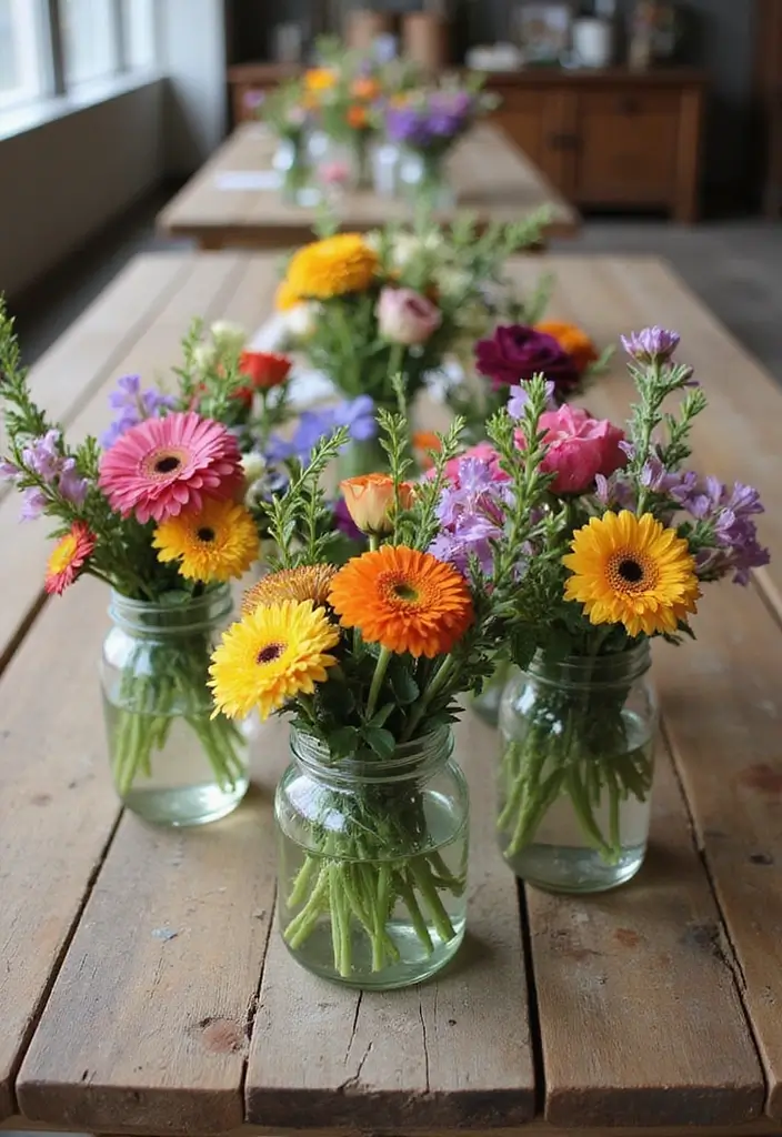 30 Wildflower Bridal Shower Ideas for a Natural Garden Feel - 2. Blooming Centerpieces