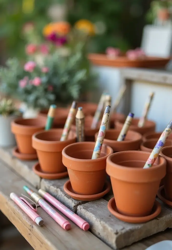 30 Wildflower Bridal Shower Ideas for a Natural Garden Feel - 20. Flower Pot Guest Book