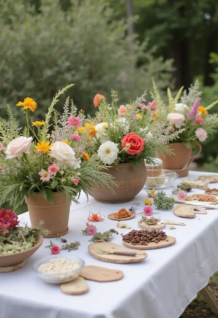 30 Wildflower Bridal Shower Ideas for a Natural Garden Feel - 24. Flower Crown Station