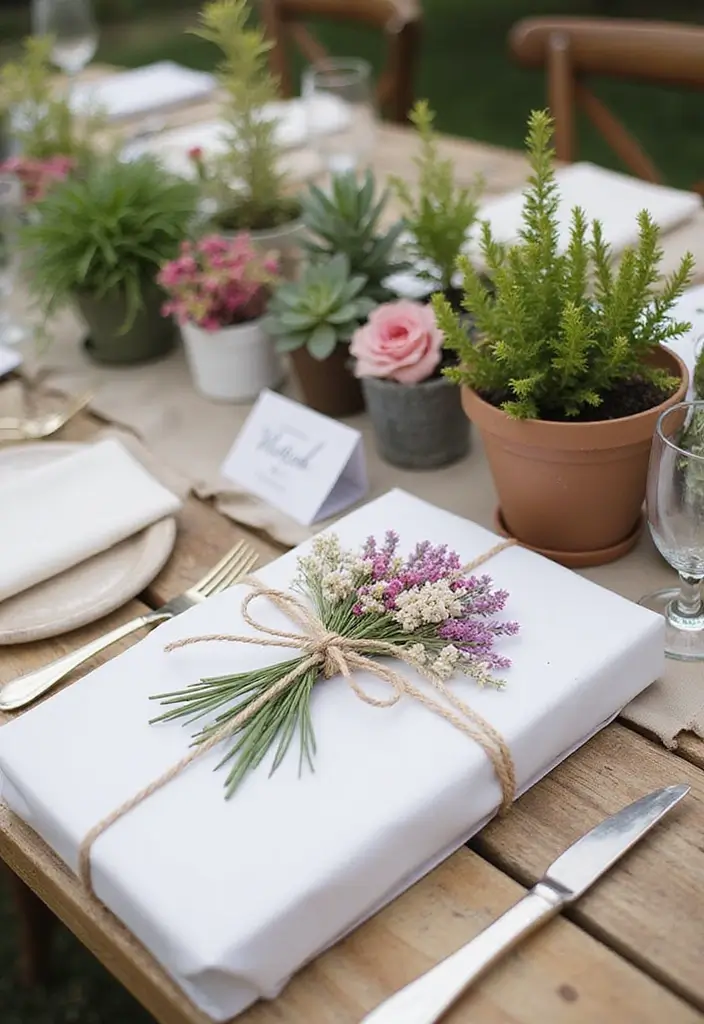 30 Wildflower Bridal Shower Ideas for a Natural Garden Feel - 30. Wildflower-Themed Wrap-Up Gifts