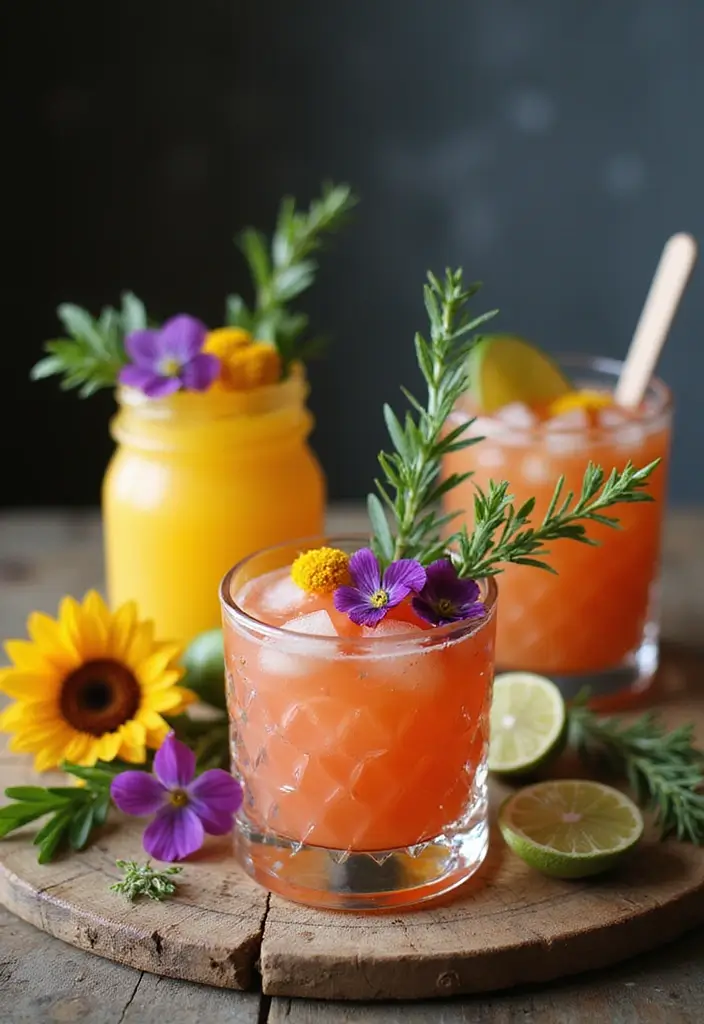 30 Wildflower Bridal Shower Ideas for a Natural Garden Feel - 7. Wildflower Cocktails