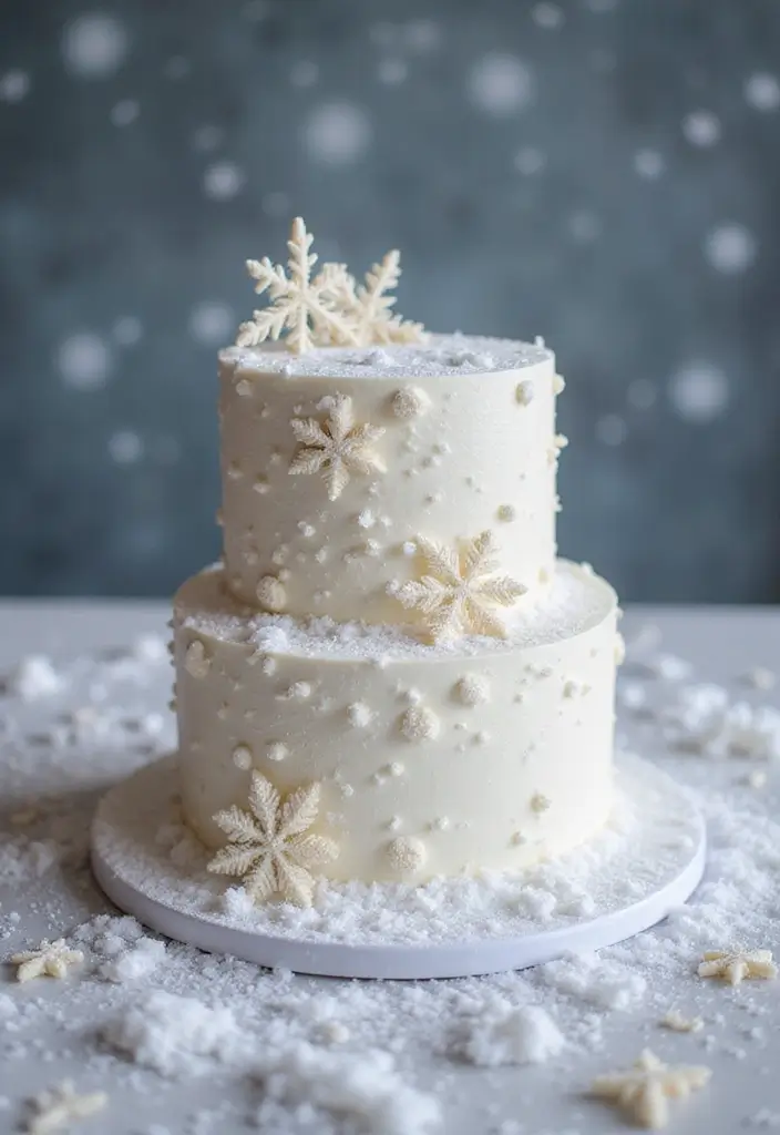 30 Winter Wedding Cake Ideas Full of Snowy Elegance - 12. Snowdrift Effect
