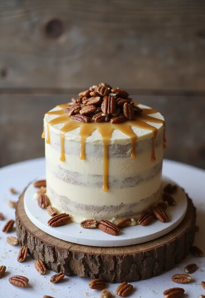 30 Winter Wedding Cake Ideas Full of Snowy Elegance - 18. Maple Pecan Delight