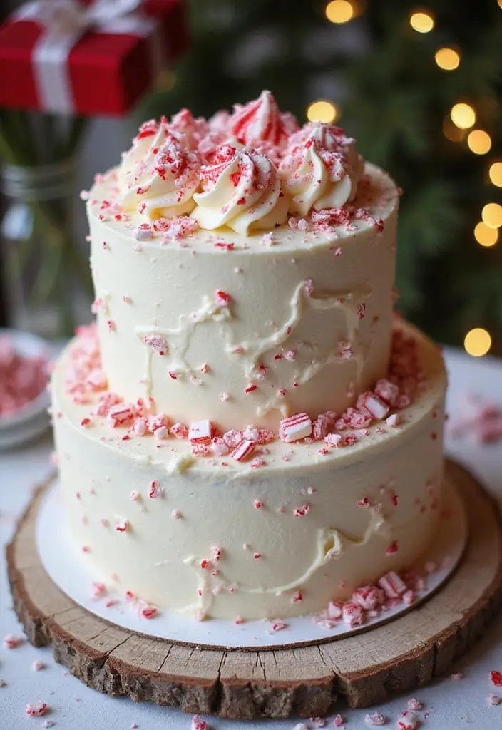 30 Winter Wedding Cake Ideas Full of Snowy Elegance - 23. Candy Cane Bliss