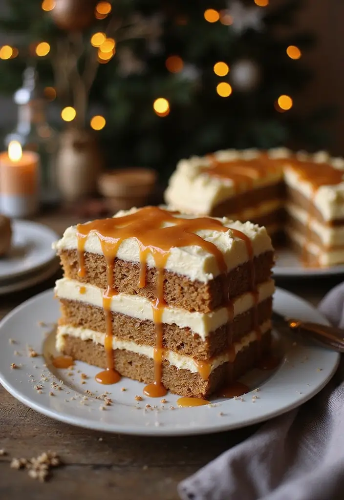30 Winter Wedding Cake Ideas Full of Snowy Elegance - 30. Caramel Pudding Layer Cake