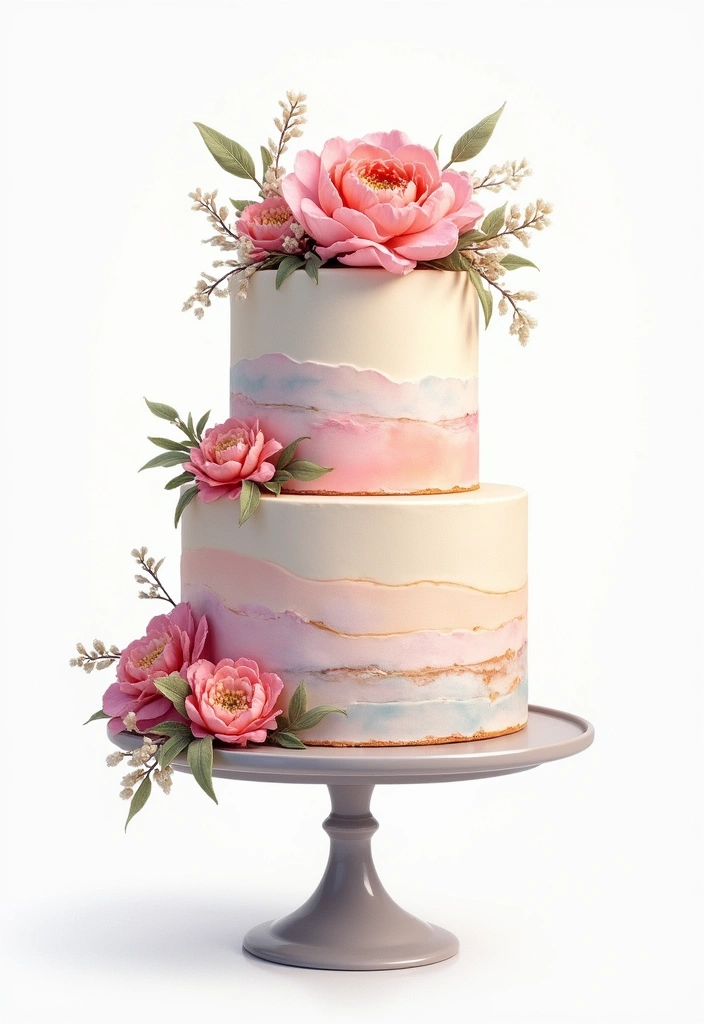 30 Women’s Birthday Cake Ideas That Are Elegant and Trendy - 1. Floral Watercolor Cake