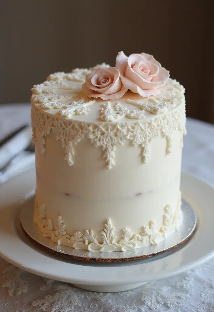 30 Women’s Birthday Cake Ideas That Are Elegant and Trendy - 16. Charming Vintage Cake