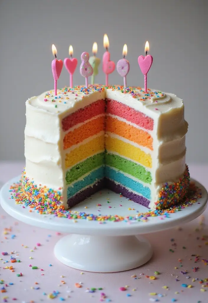 30 Women’s Birthday Cake Ideas That Are Elegant and Trendy - 18. Colorful Rainbow Cake