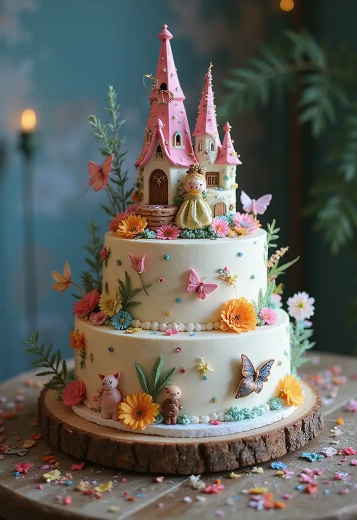 30 Women’s Birthday Cake Ideas That Are Elegant and Trendy - 24. Whimsical Fairy Tale Cake