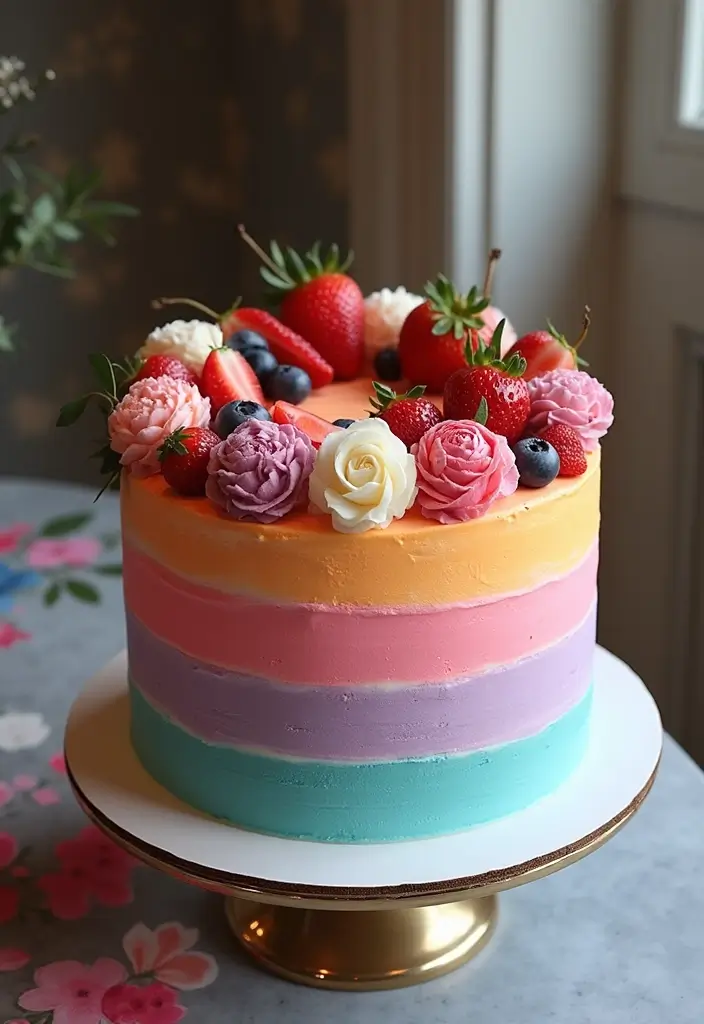 30 Women’s Birthday Cake Ideas That Are Elegant and Trendy - 6. Ombre Buttercream Cake