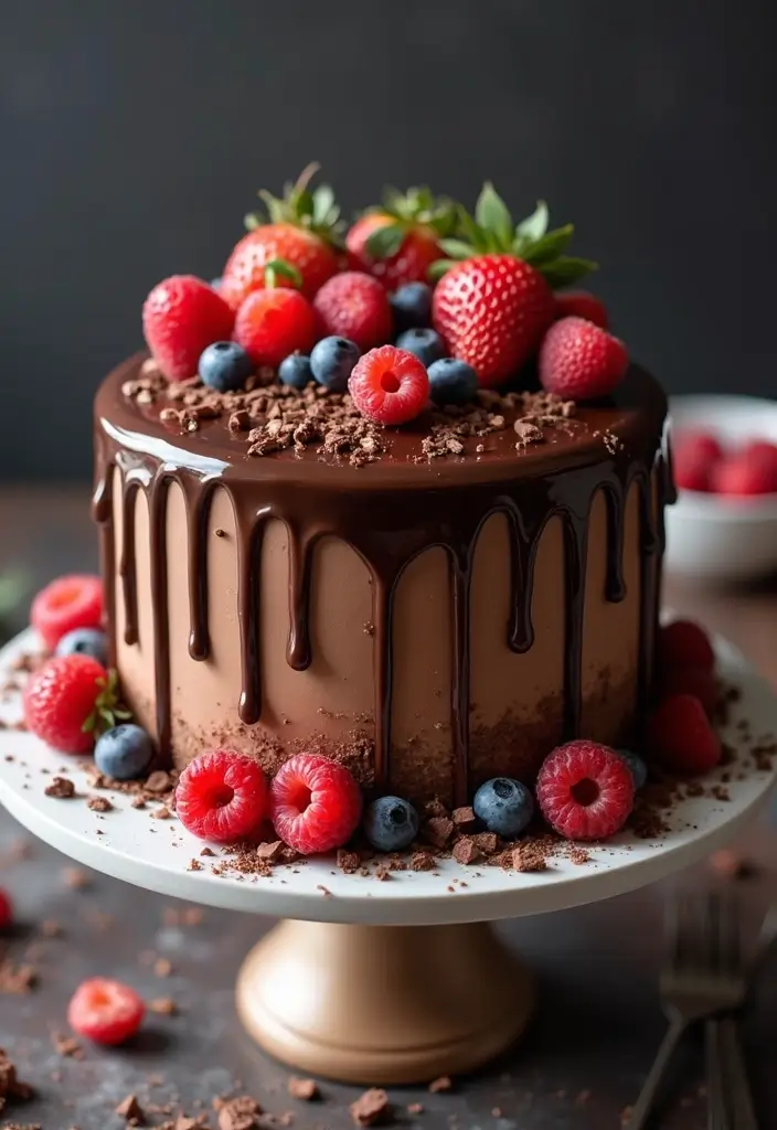30 Women’s Birthday Cake Ideas That Are Elegant and Trendy - 7. Chocolate Drip Cake