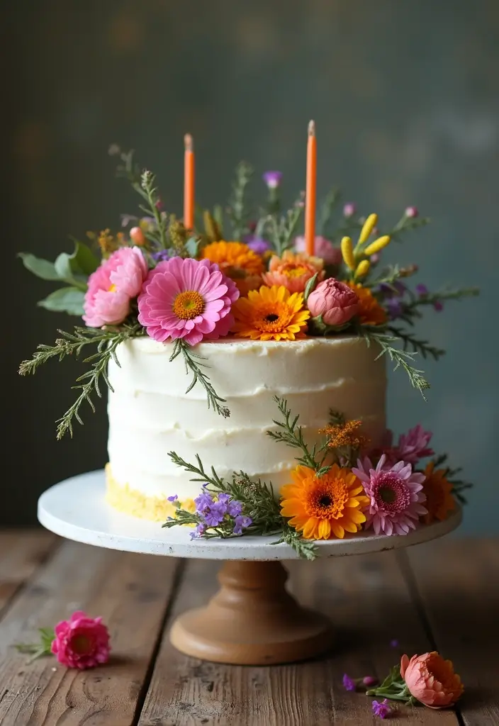 30 Women’s Birthday Cake Ideas That Are Elegant and Trendy - 8. Vegan Floral Cake