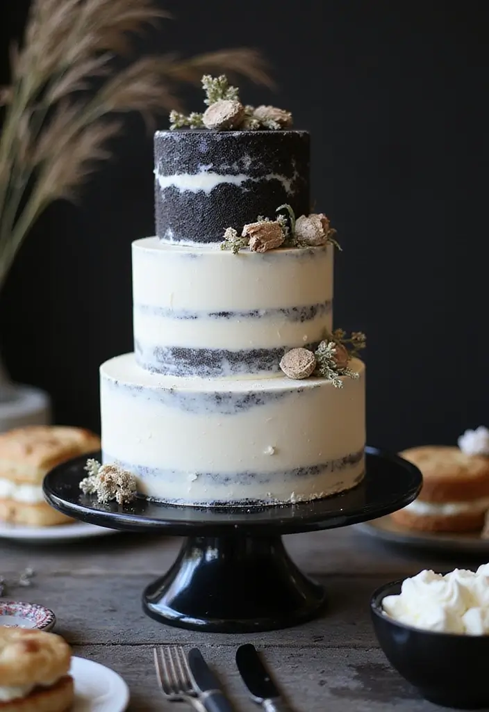 30 Women’s Birthday Cake Ideas That Are Elegant and Trendy - 9. Classy Black and White Cake