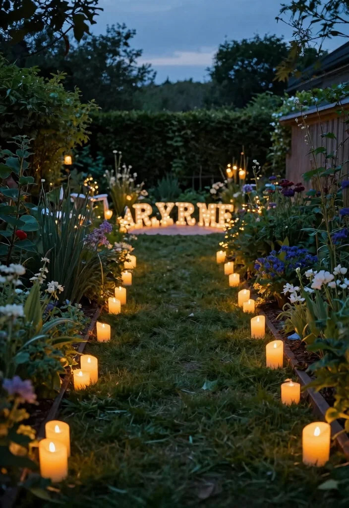 10 Backyard Proposal Ideas for Intimate Cozy and Personal Engagements - 1. Candlelit Pathway 1