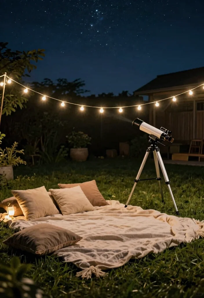 10 Backyard Proposal Ideas for Intimate Cozy and Personal Engagements - 3. Stargazing Setup 1
