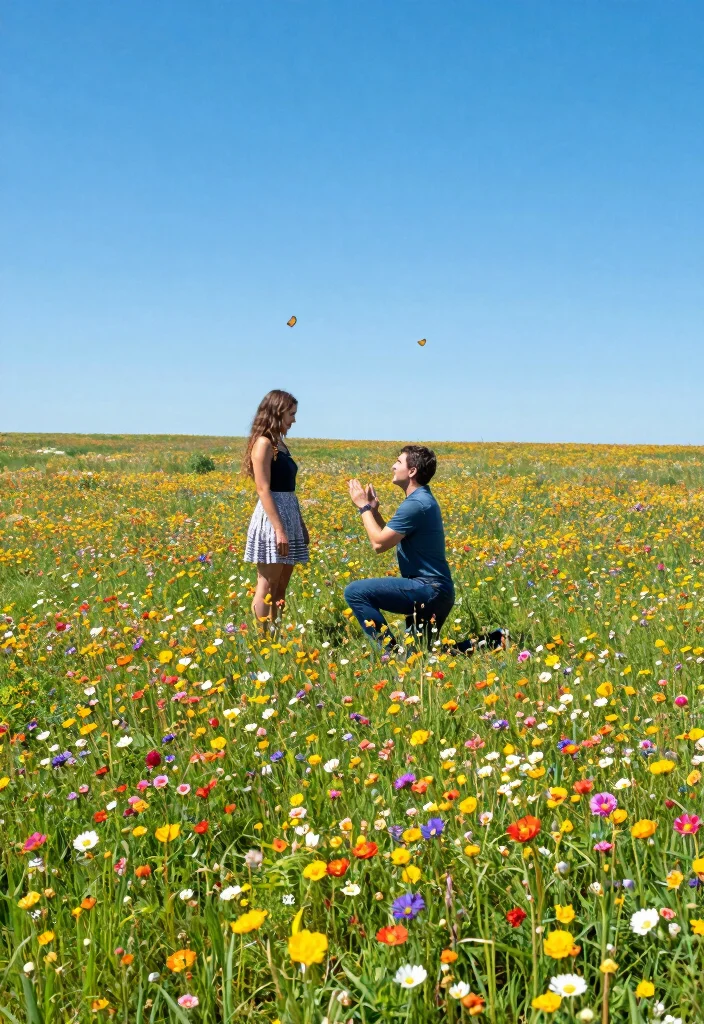 10 Country Proposal Ideas for Rustic Romantic and Down to Earth Settings - 9. Wildflower Meadow 1