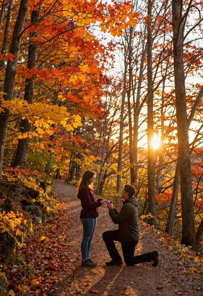 10 Fall Proposal Ideas for Cozy Seasonal and Colorful Romance 2 10 Fall Proposal Ideas for Cozy Seasonal and Colorful Romance - 2. Scenic Leaf-Laden Hiking Trail 1
