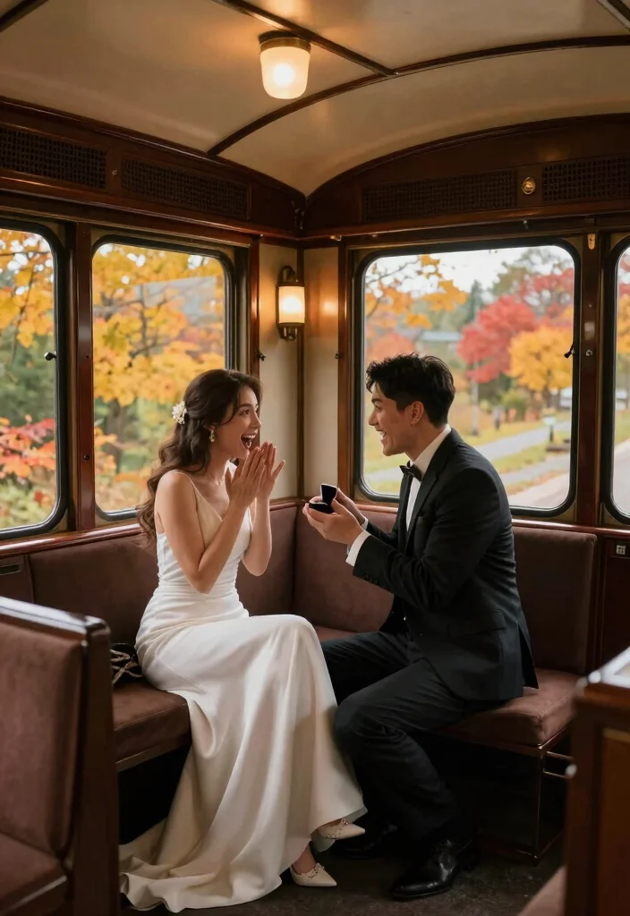 10 Fall Proposal Ideas for Cozy Seasonal and Colorful Romance 7 10 Fall Proposal Ideas for Cozy Seasonal and Colorful Romance - 7. Vintage Train Ride 1