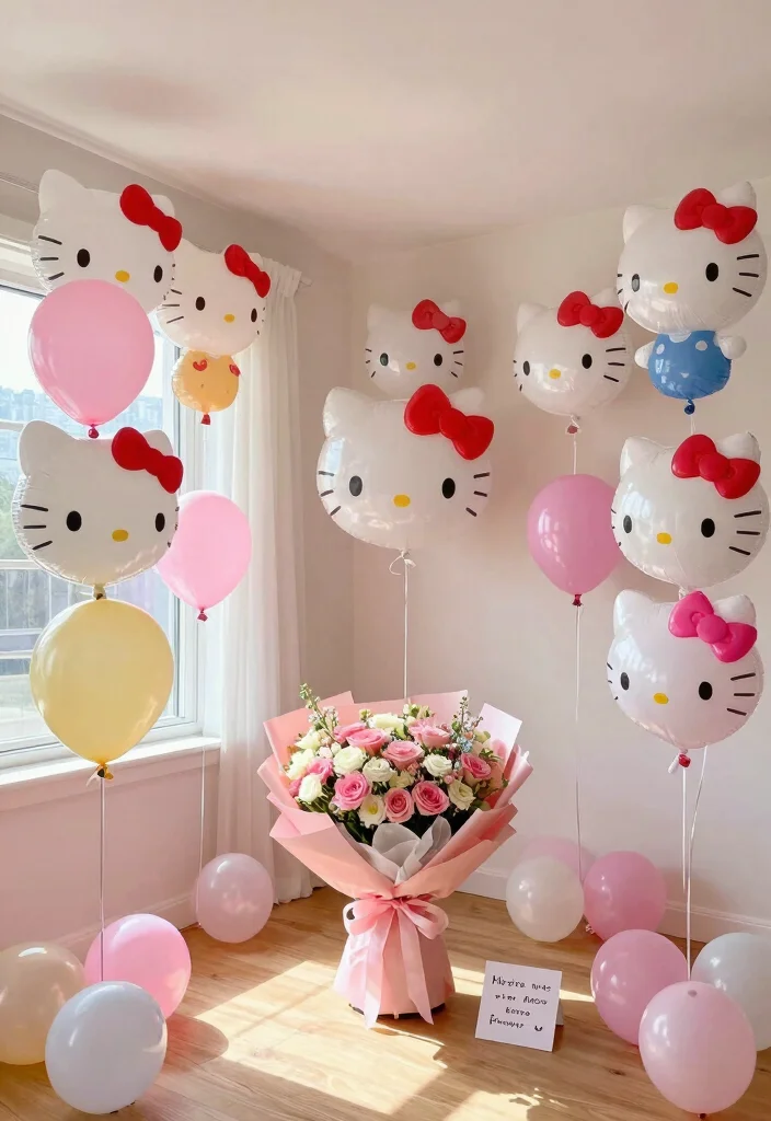 10 Homecoming Proposal Ideas Hello Kitty for Cute Playful and Themed Surprises - 1. Hello Kitty Balloon Surprise 1
