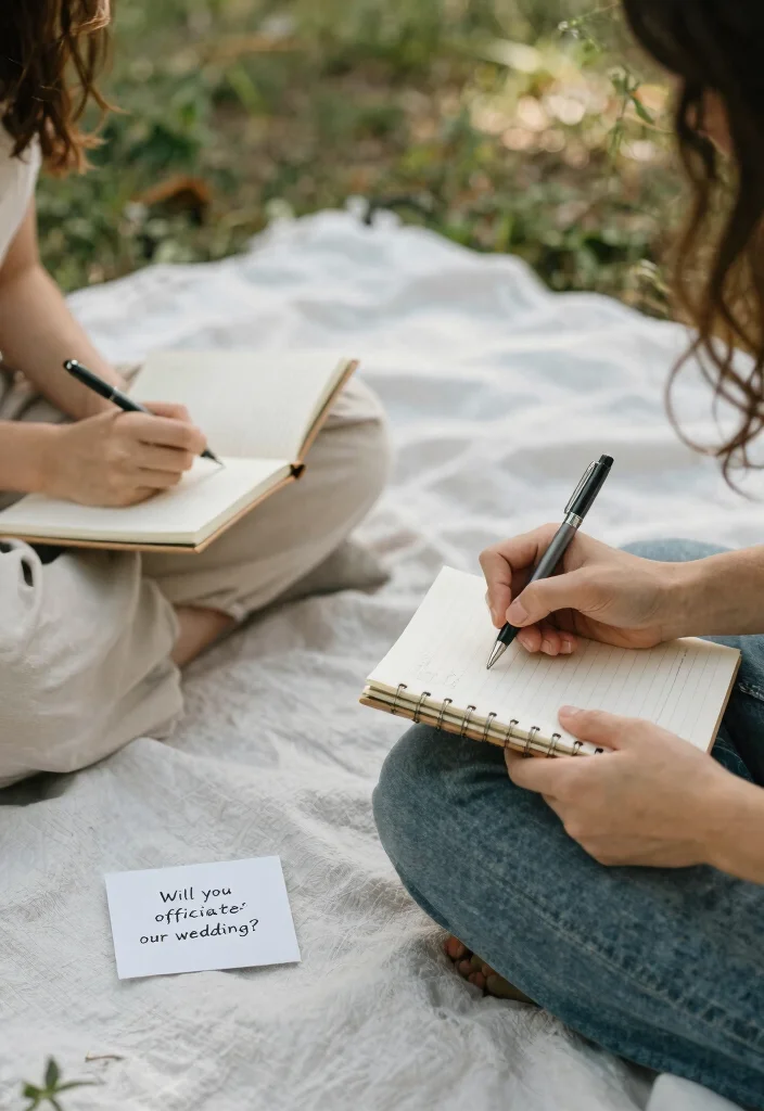 10 Officiant Proposal Ideas for Thoughtful, Respectful and Meaningful Asks - 9. A Journaling Experience 1