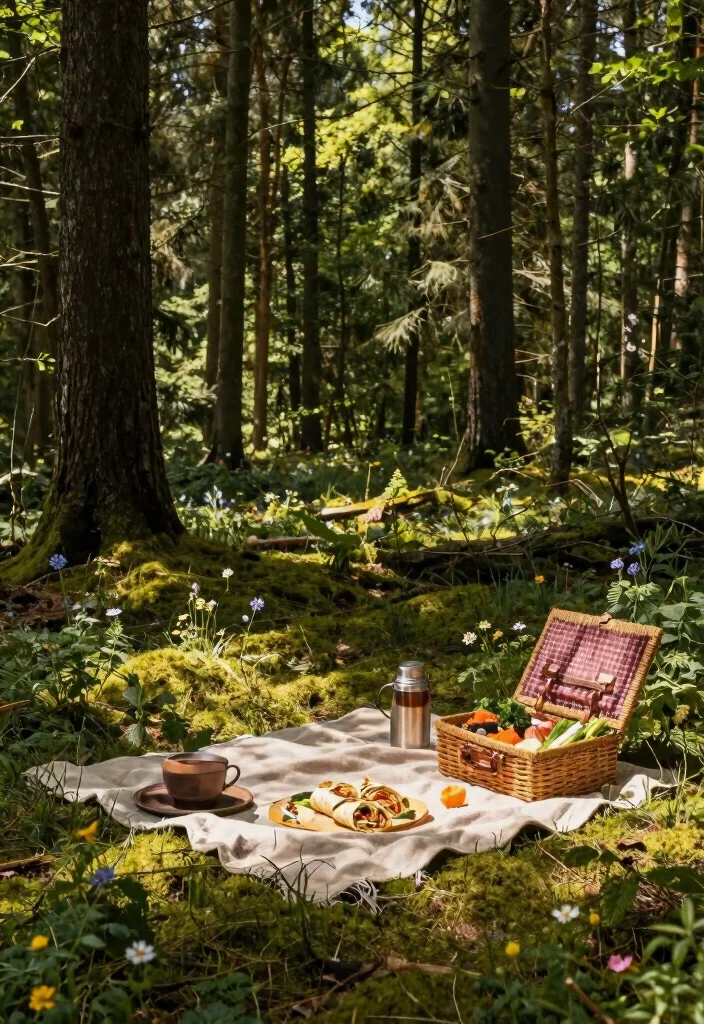 10 Picnic Proposal Ideas for Relaxed Romantic and Outdoor Charm - 5. Forest Hideaway 1