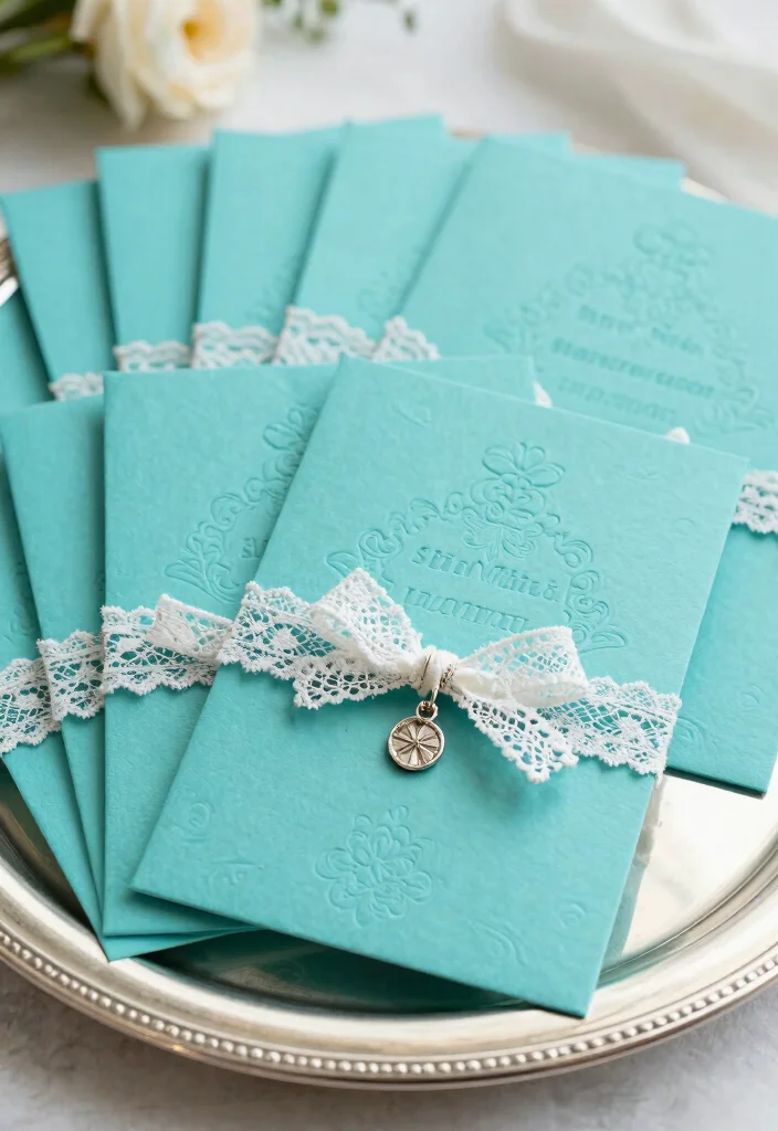 10 Tiffany and Company Party Ideas for Elegant Glam and Iconic Blue Themes - 1. Tiffany Blue Invitations 1